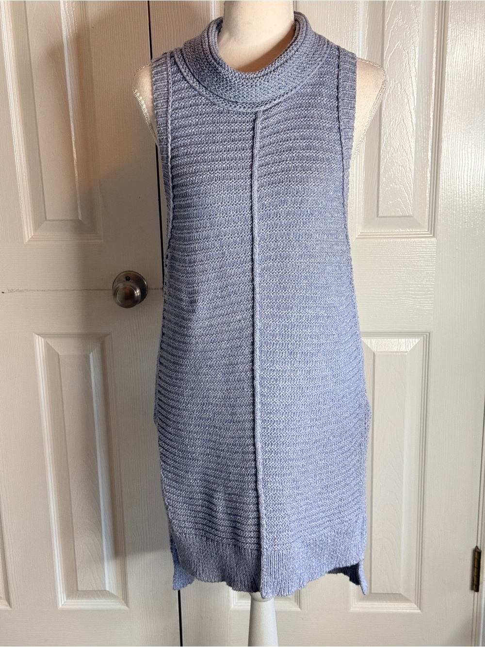 Anthropologie Pilcro Sleeveless Turtleneck Sweater Tunic Blue L